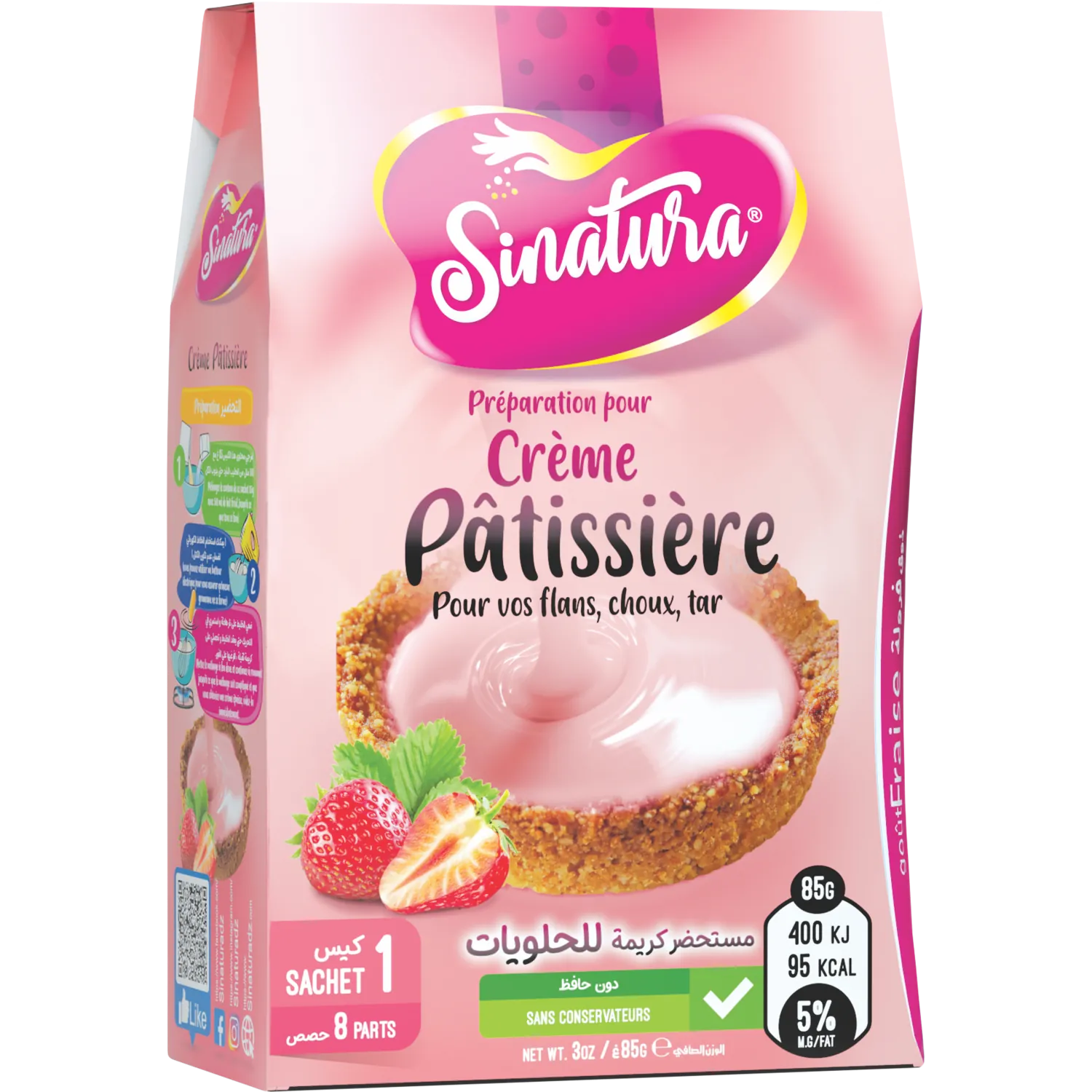 Crème pâtissière fraise