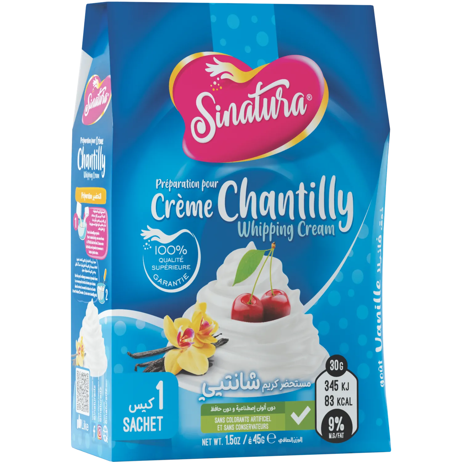 Préparation pour Crème chantilly Vanille