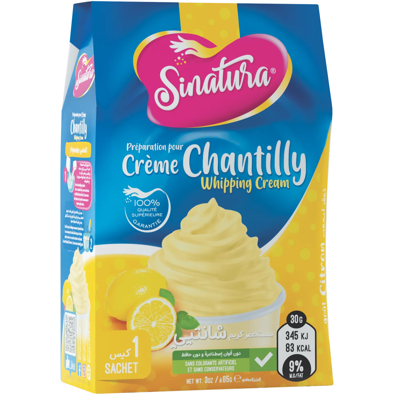 Préparation pour  Crème chantilly Citron